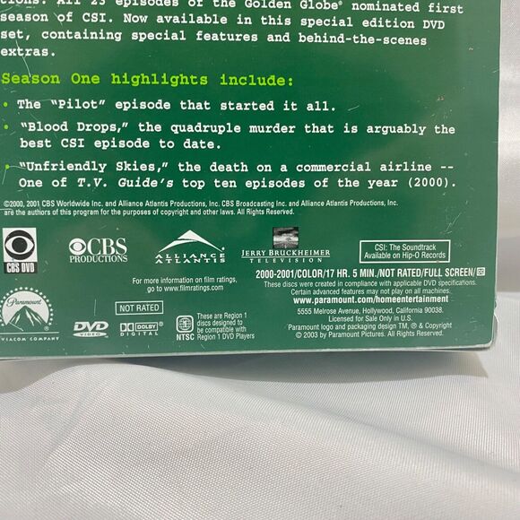 CSI Crime Scene Investigation The Complete First Season DVD 6 Disk Set - Picture 6 of 16